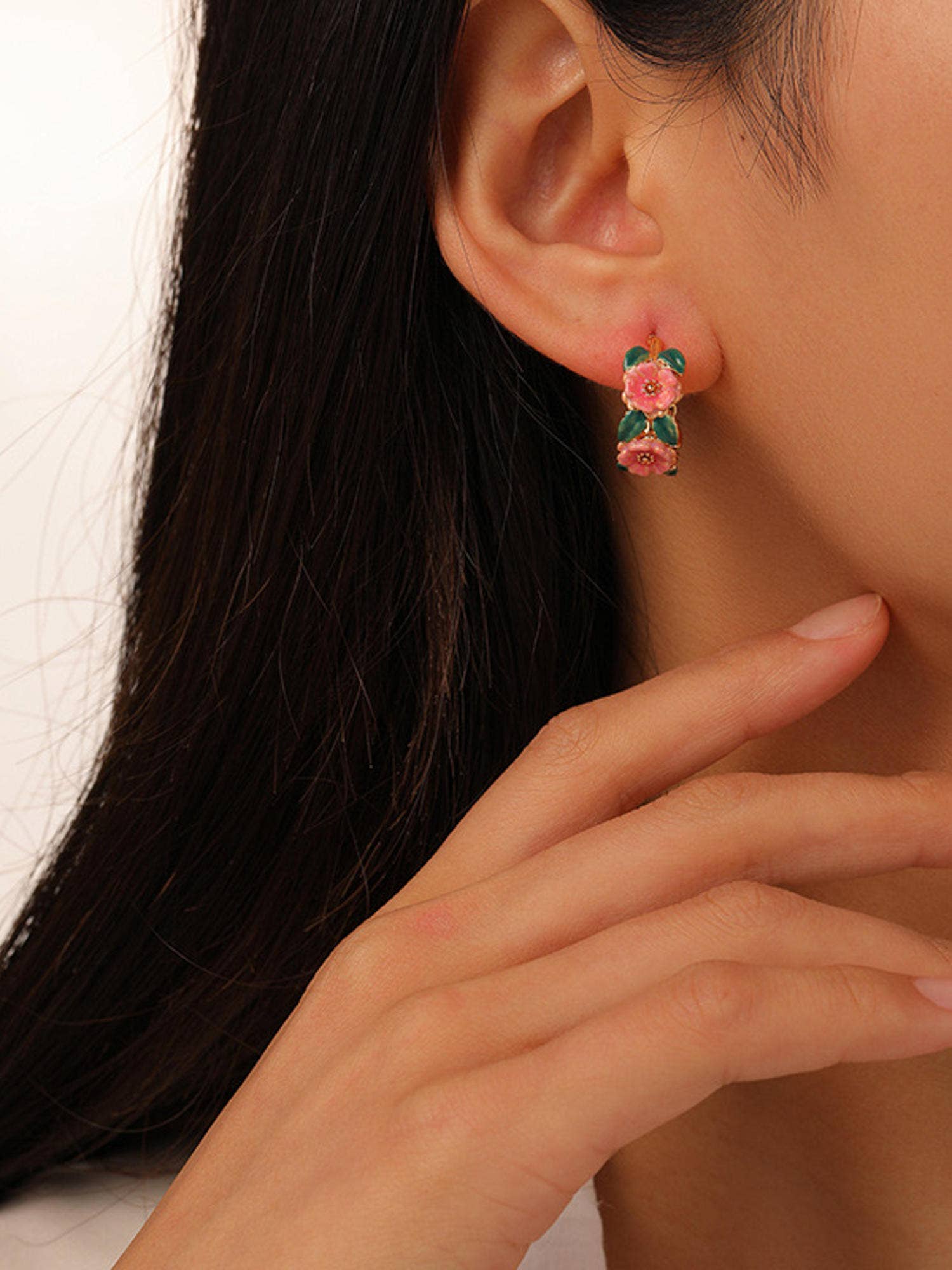 Jocelyn Floral Hoop Earring