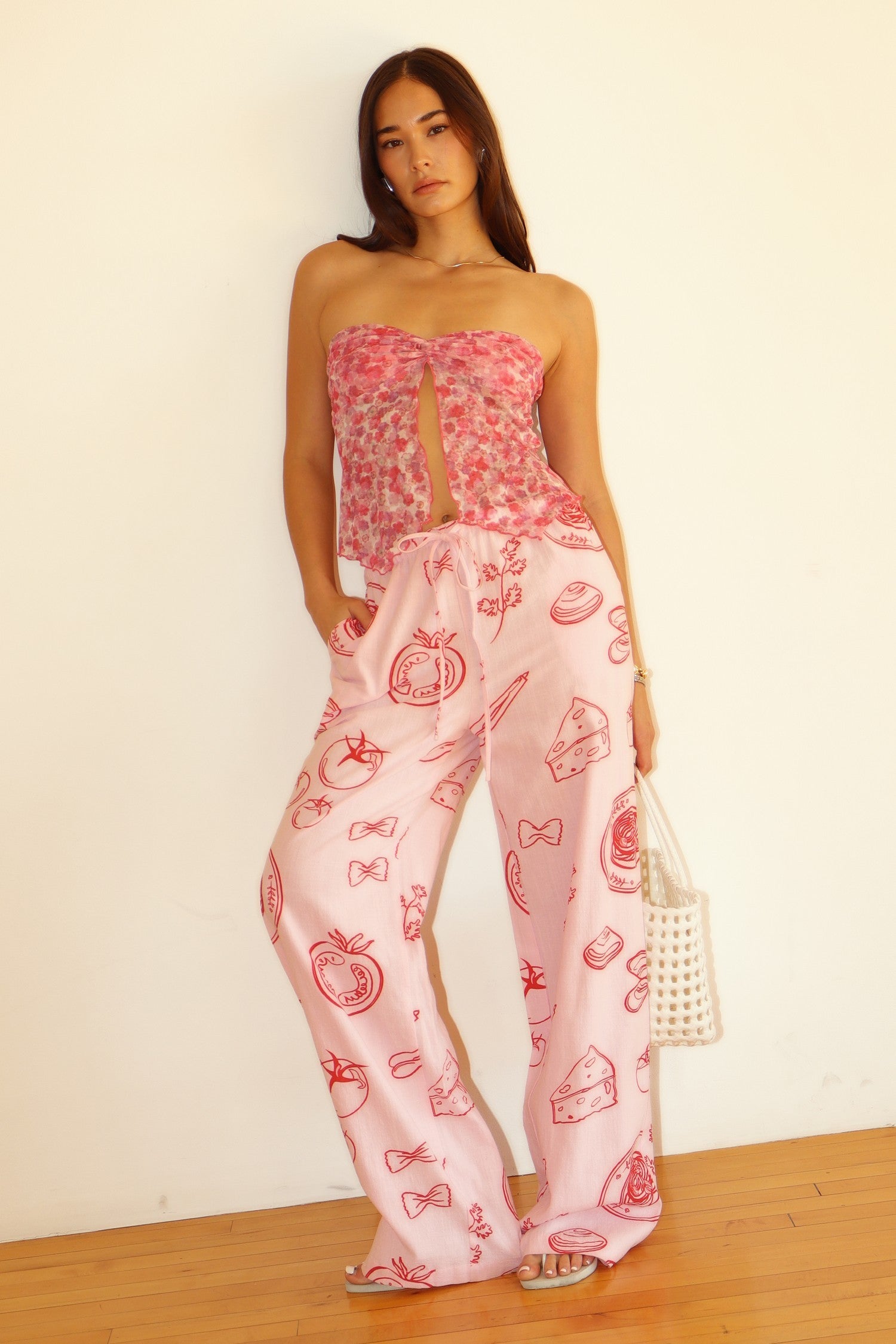 Pink Pasta Drawstring Pants