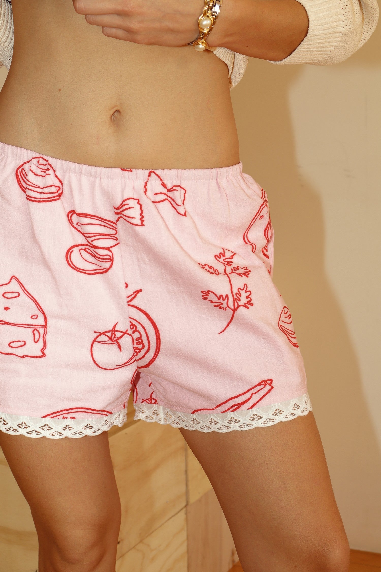 Pink Pasta Shorts