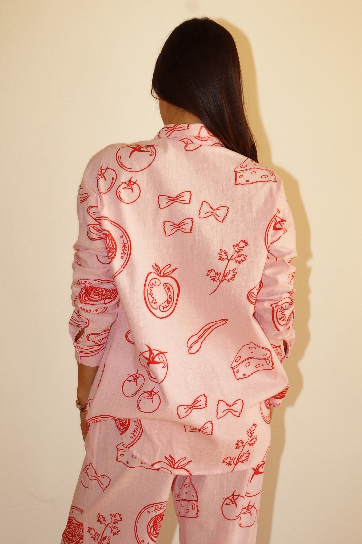 Pink Pasta Button Up Top