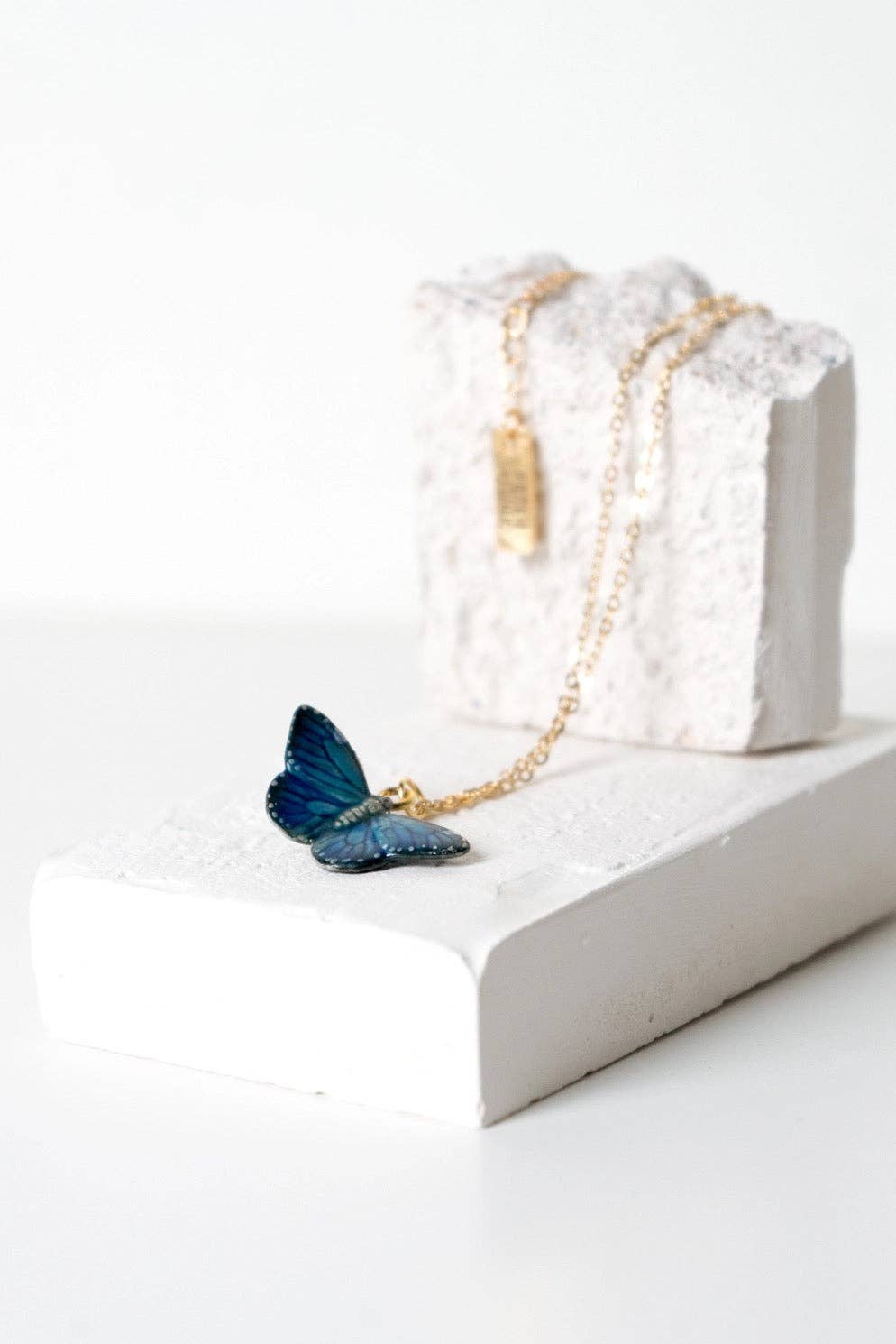 Tiny Flutter Blue Necklace