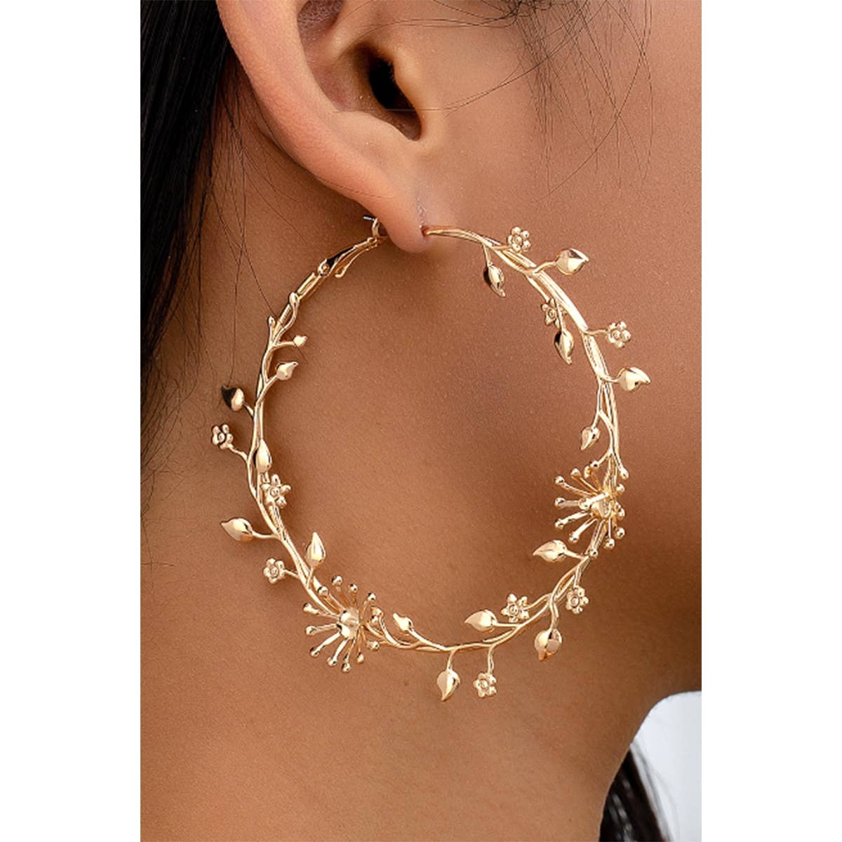 Leaf Wreath Hoop Earrings