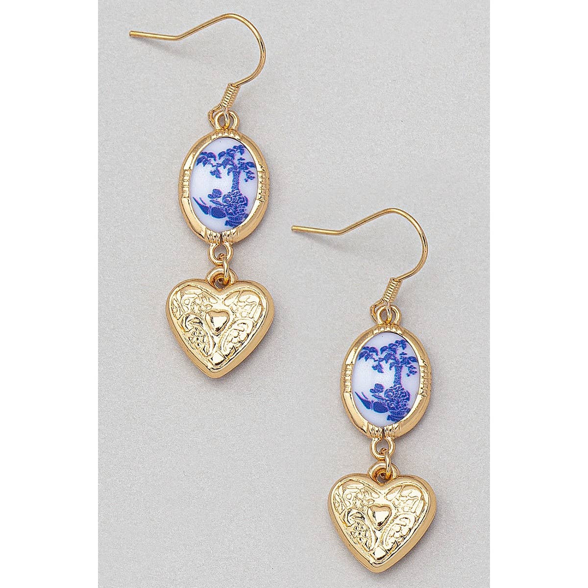 Porcelain + Heart Earrings