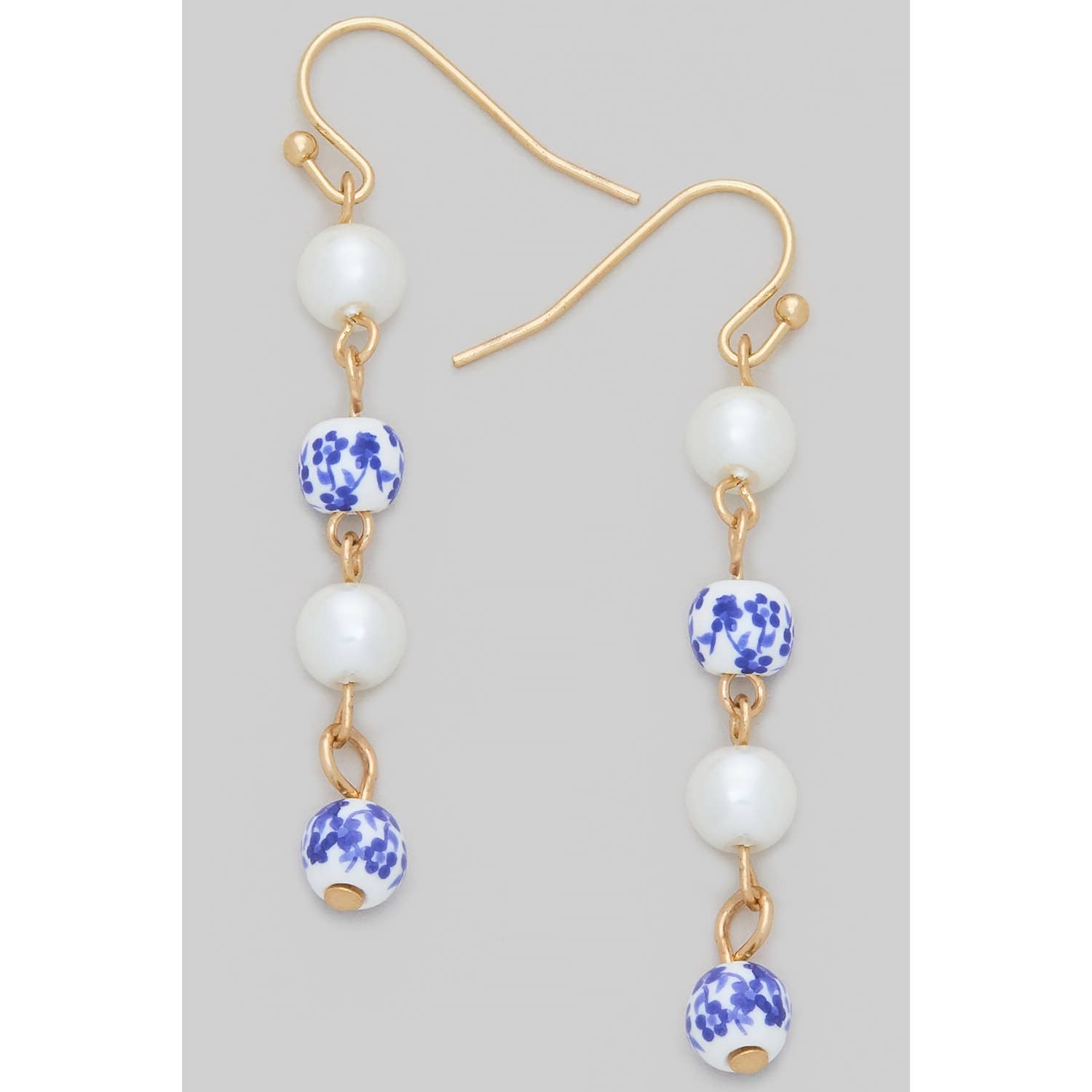 Ceramic Bead & Pearl Earrings