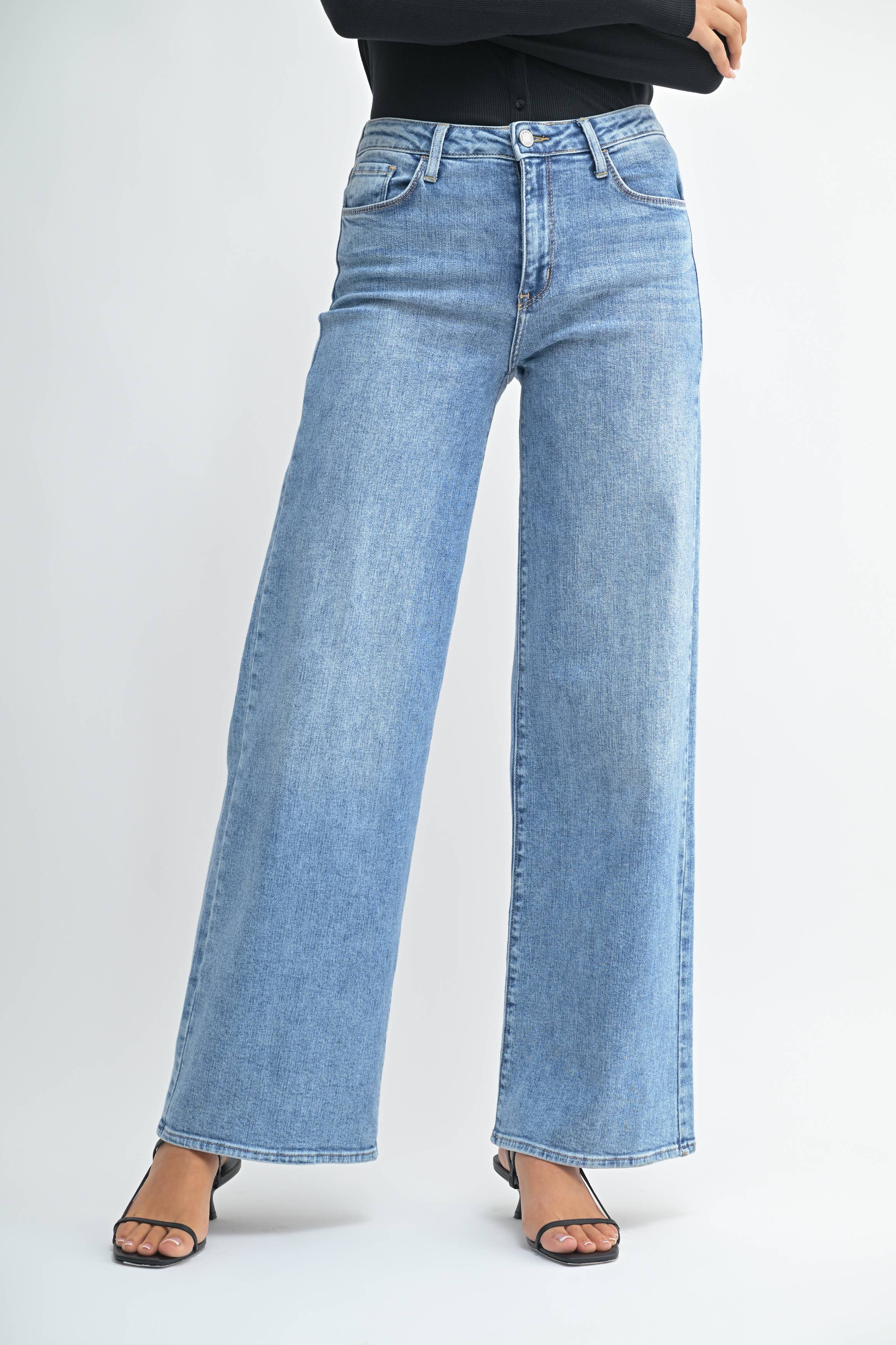 Stretchy Wide Leg Jeans