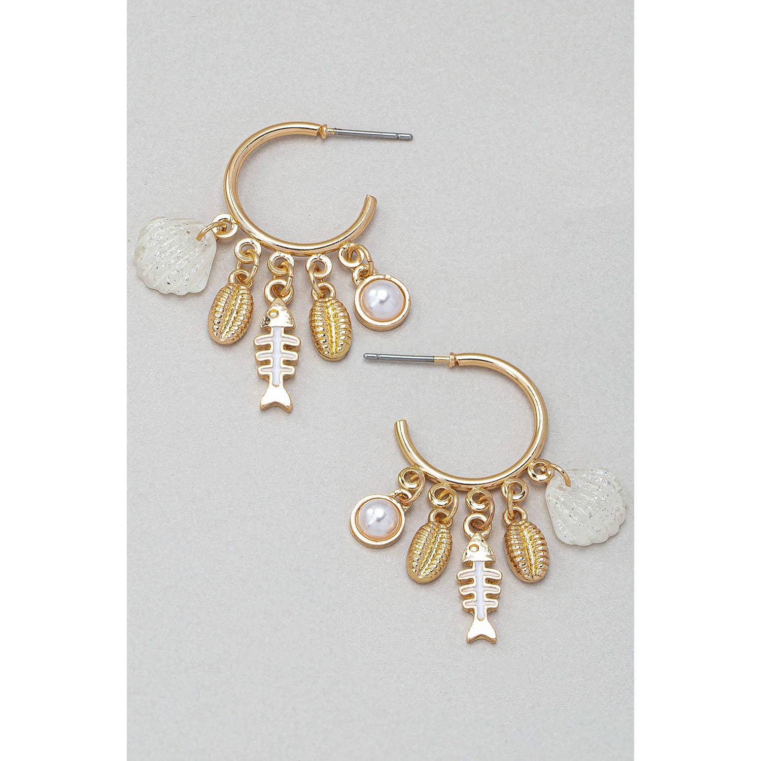 Sea Life Charm Hoop Earrings