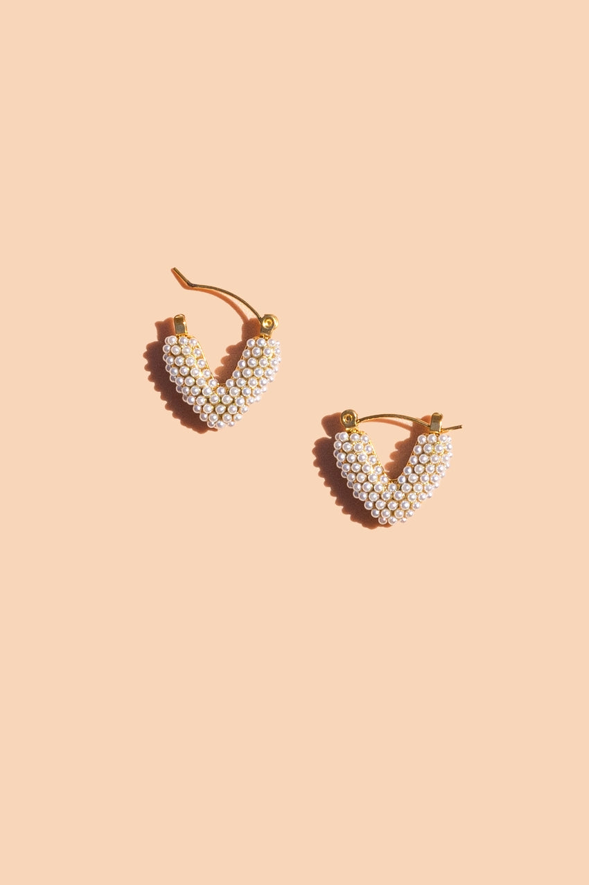 Mini Dot Pearl Hoops