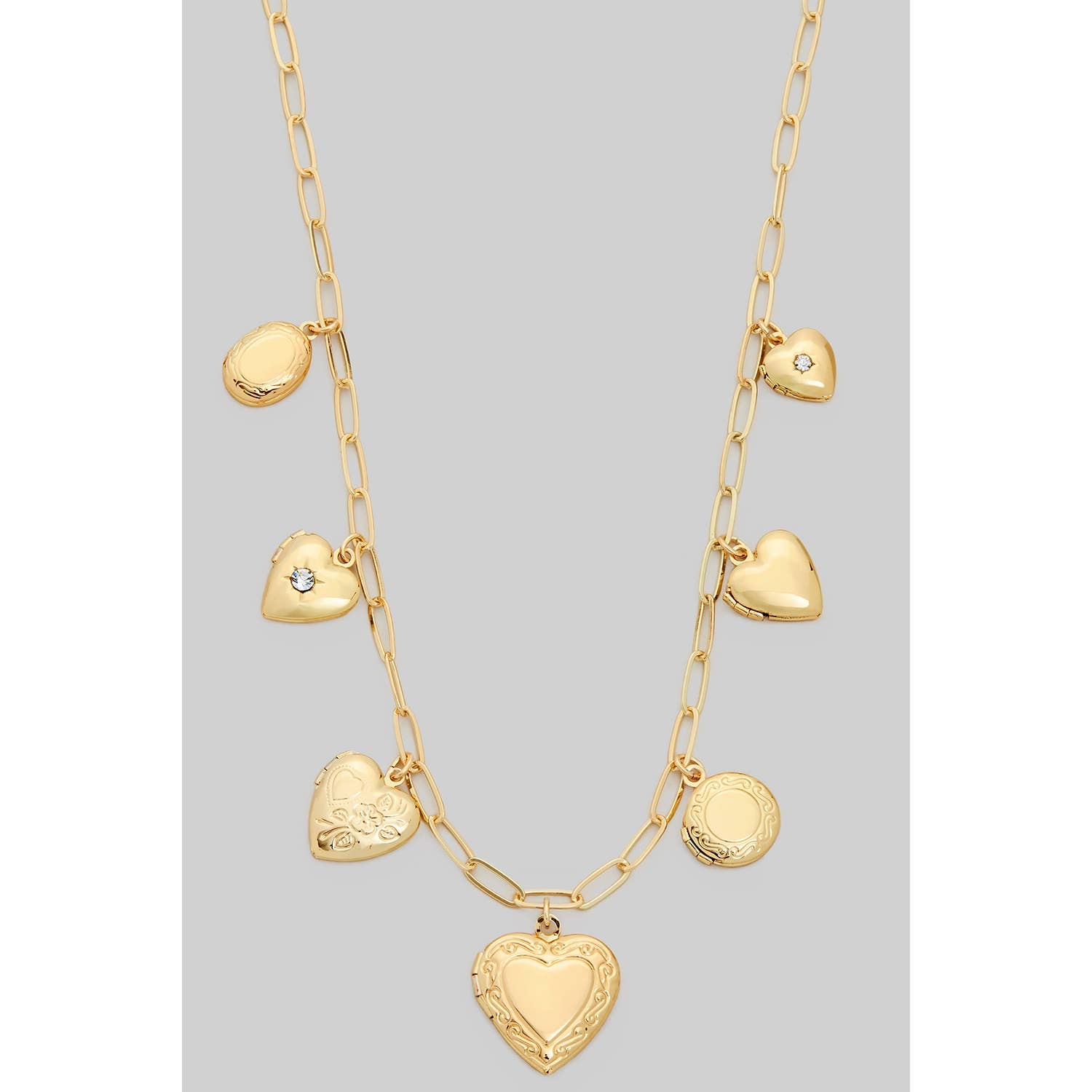 Seven Lockets Charm Necklace