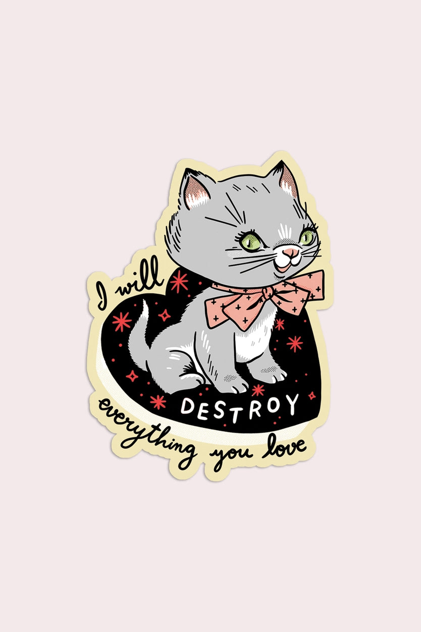 Destroy Kitten Sticker