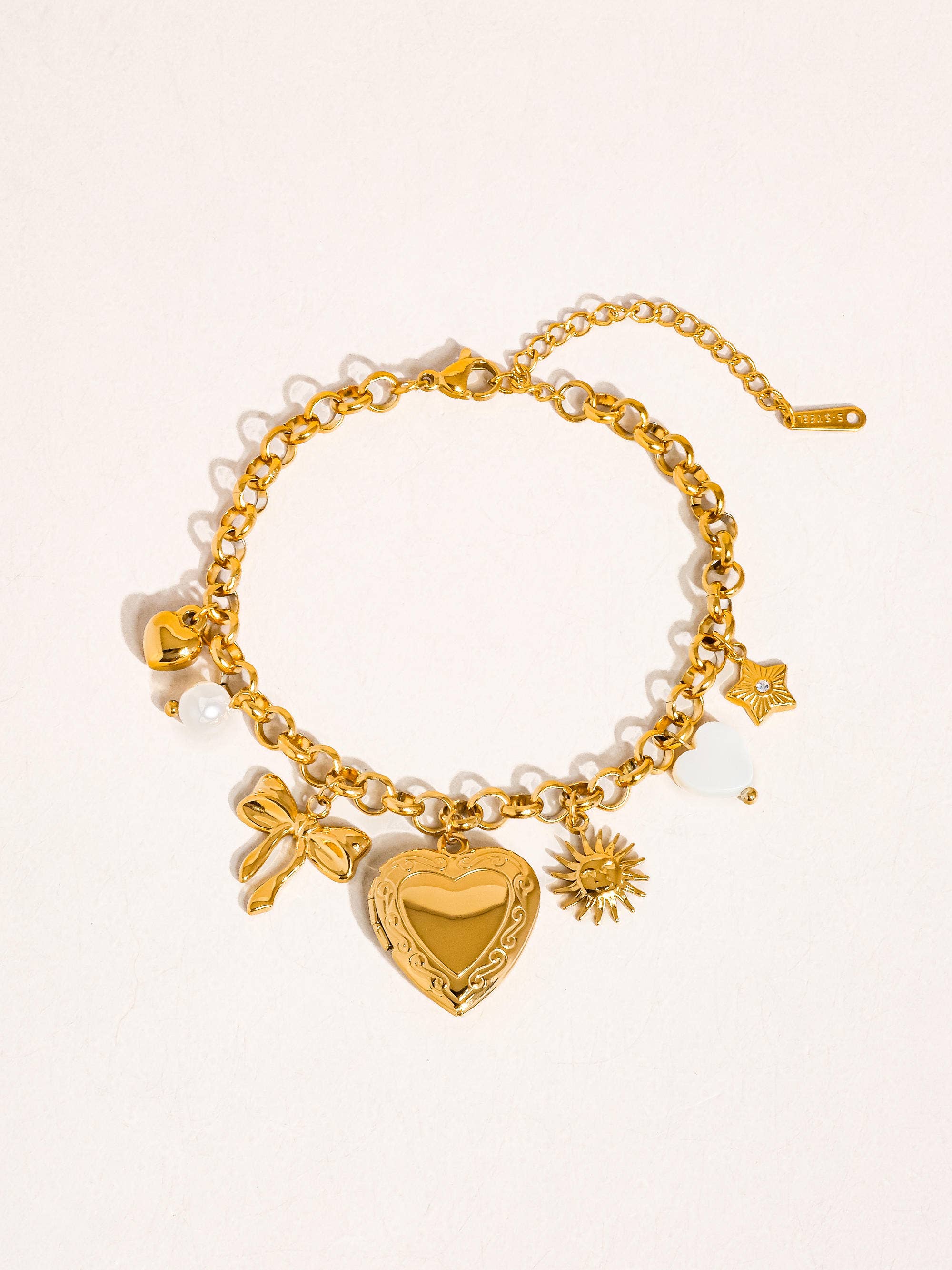 Eydn Heart Locket Charm Bracelet