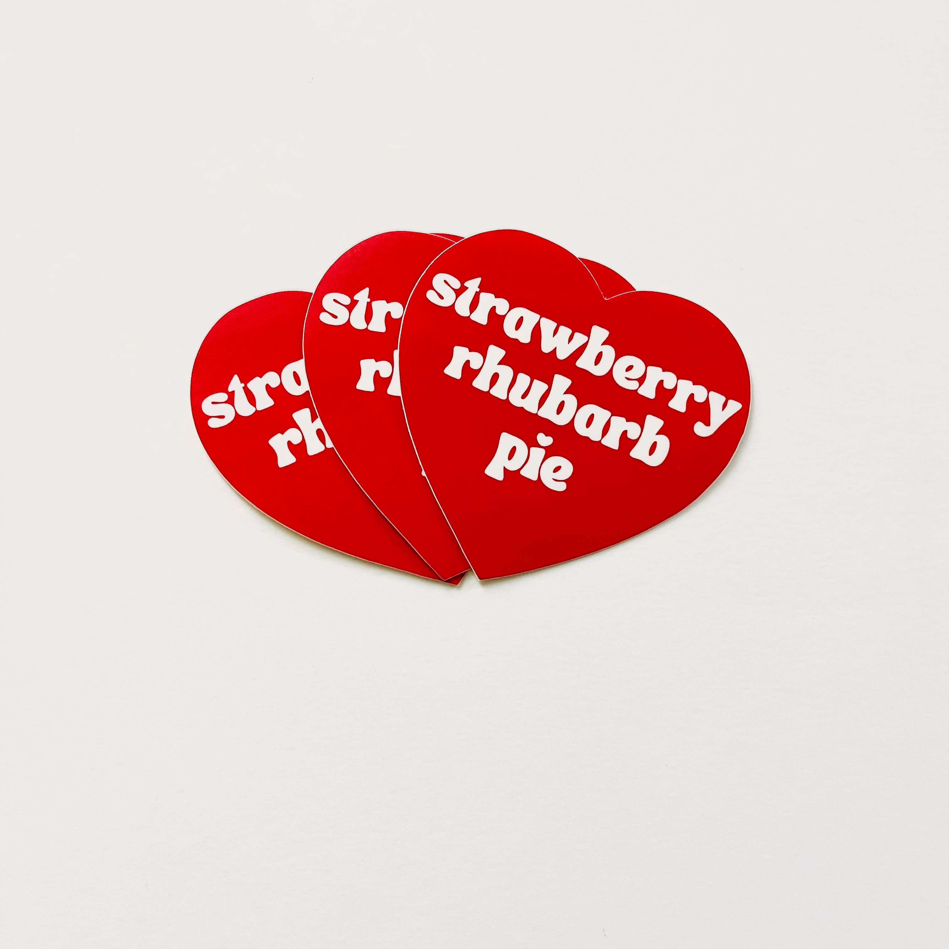 Strawberry Rhubarb Pie Red Heart Sticker