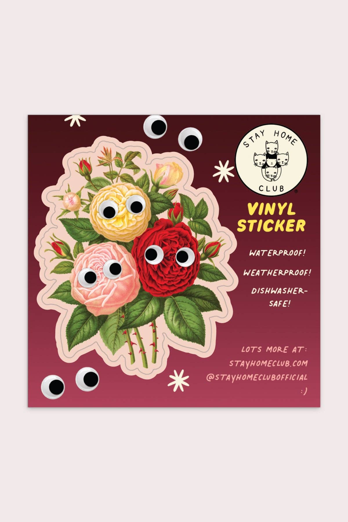 Googly Roses Vinyl Sticker