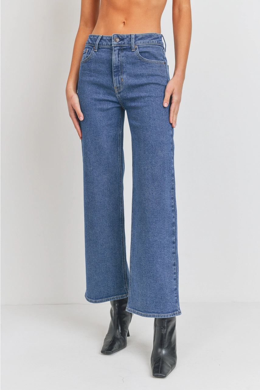 High Rise Full Length Straight Jeans