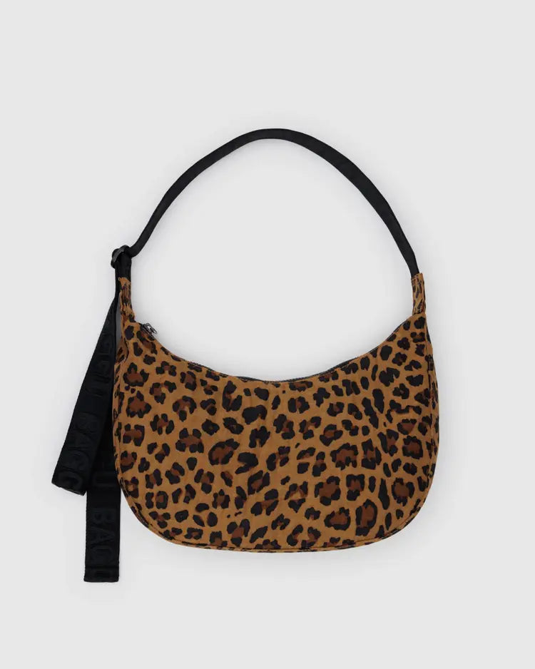 Baggu Medium Nylon Crescent Bag -  Leopard