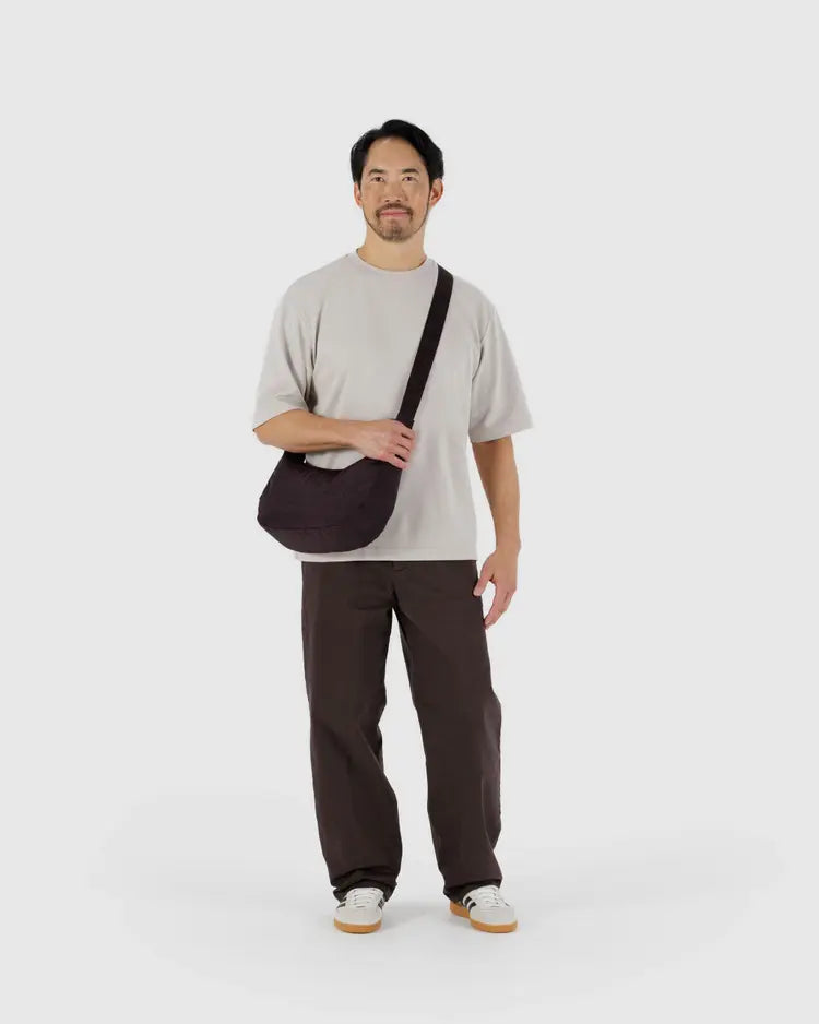 Baggu Medium Nylon Crescent Bag - Chocolate Plum