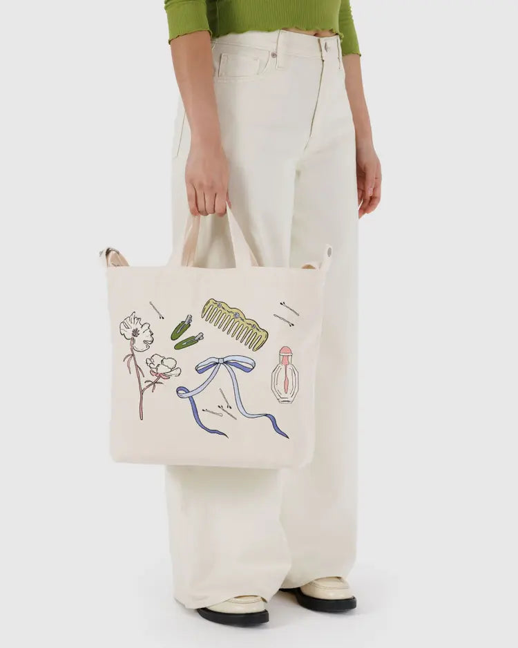 Zip Horizontal Baggu Duck Bag - Embroidered Get Ready With Me