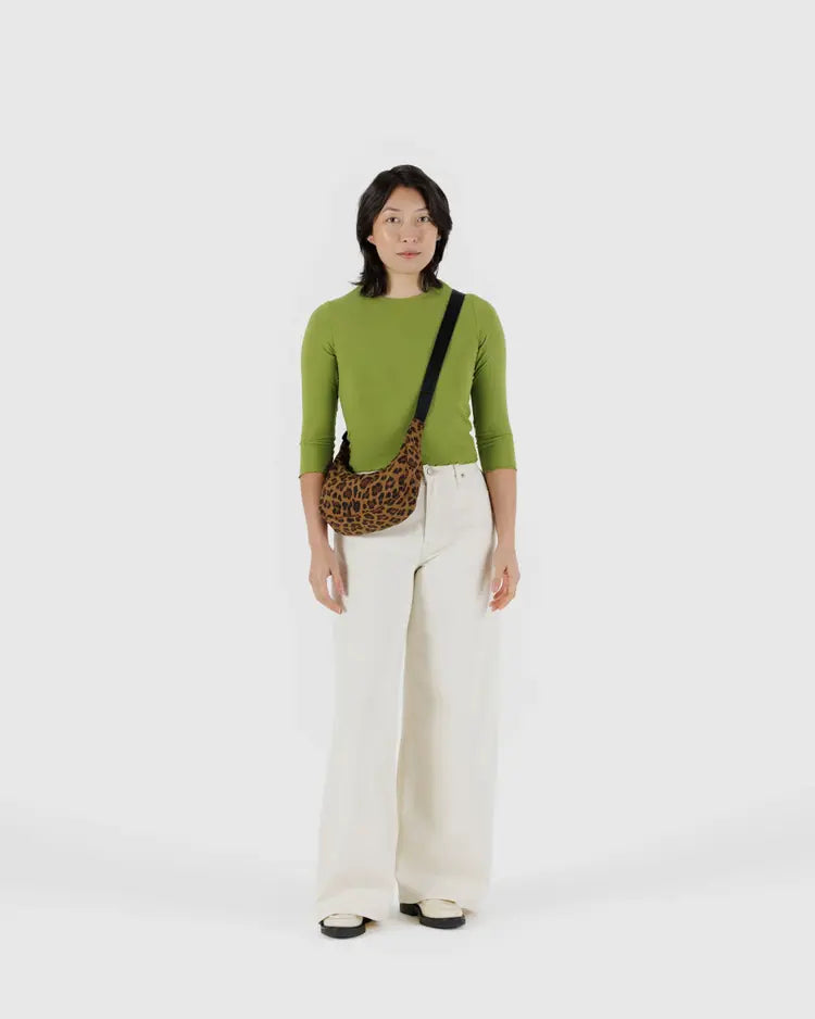 Baggu Small Nylon Crescent Bag - Leopard